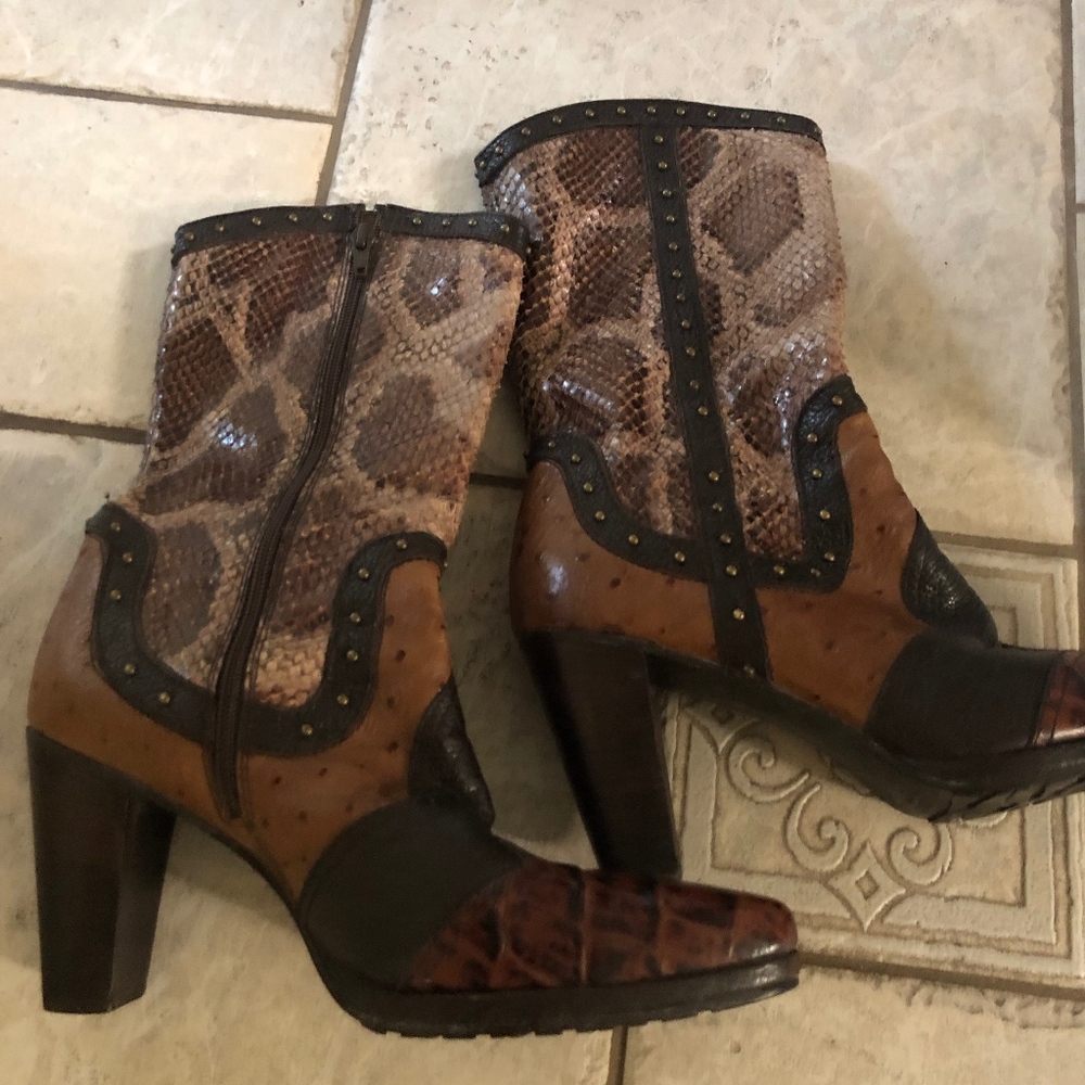 Stuart Weitzman Leather Cowboy Western Boots